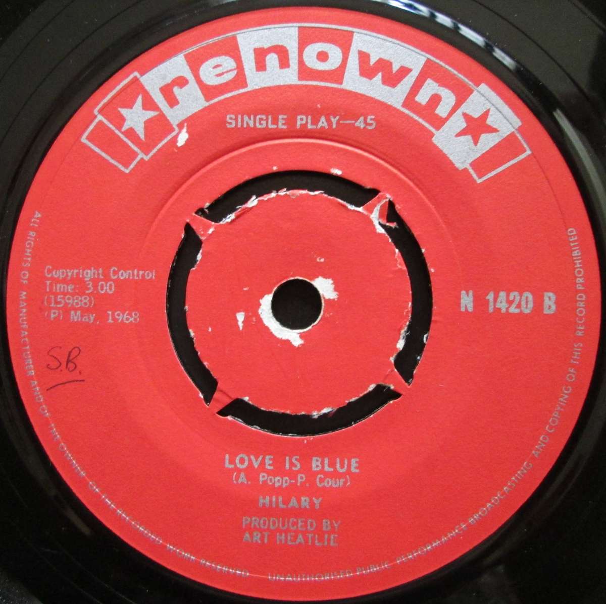 HILARY - SUNGLASSES / LOVE IS BLUE  (7 SINGLE/VINYL)