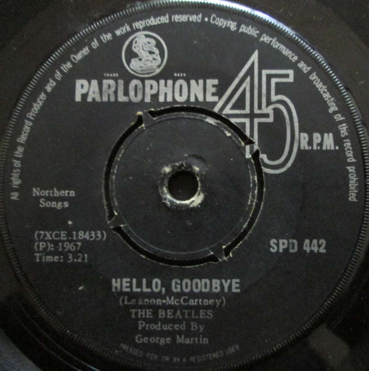 THE BEATLES - I AM A WALRUS / HELLO, GOODBYE    (7 SINGLE/VINYL)