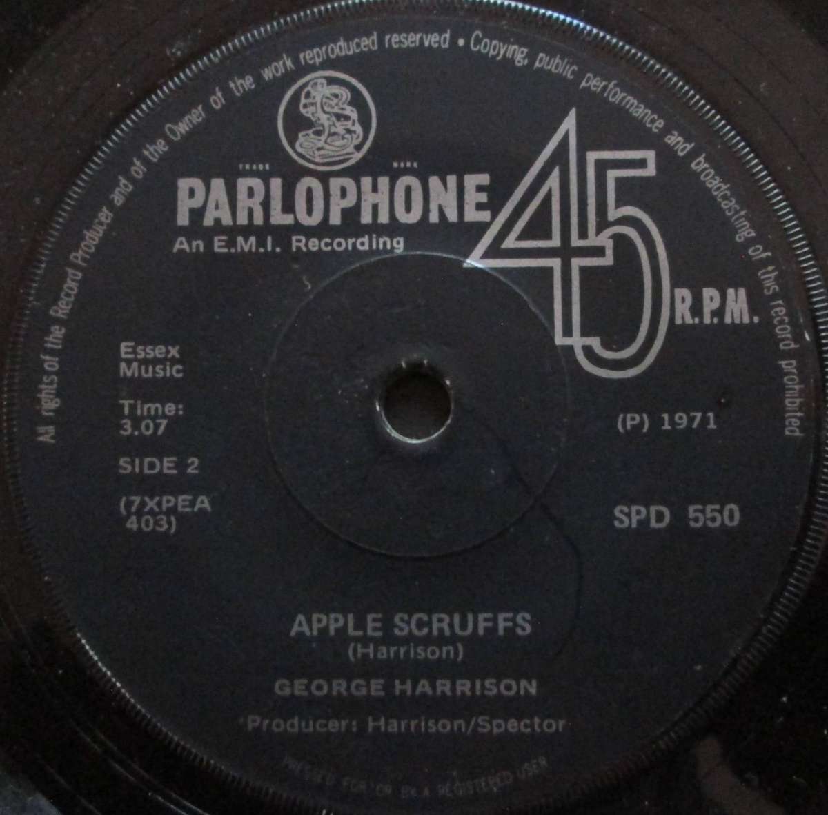 GEORGE HARRISON - WHAT IS LIFE / APPLE SCRUFFS  (7 SINGLE/VINYL)