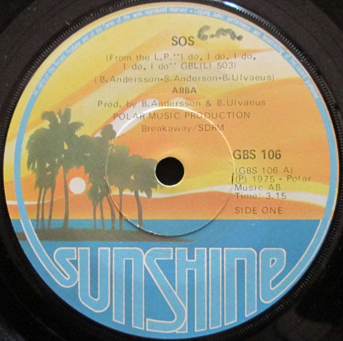 ABBA - SOS / MAN IN THE MIDDLE    (7 SINGLE/VINYL)