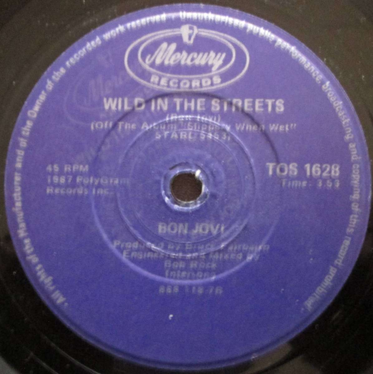 BON JOVI - LIVIN ON A PRAYER / WILD IN THE STREETS (7 SINGLE/VINYL)