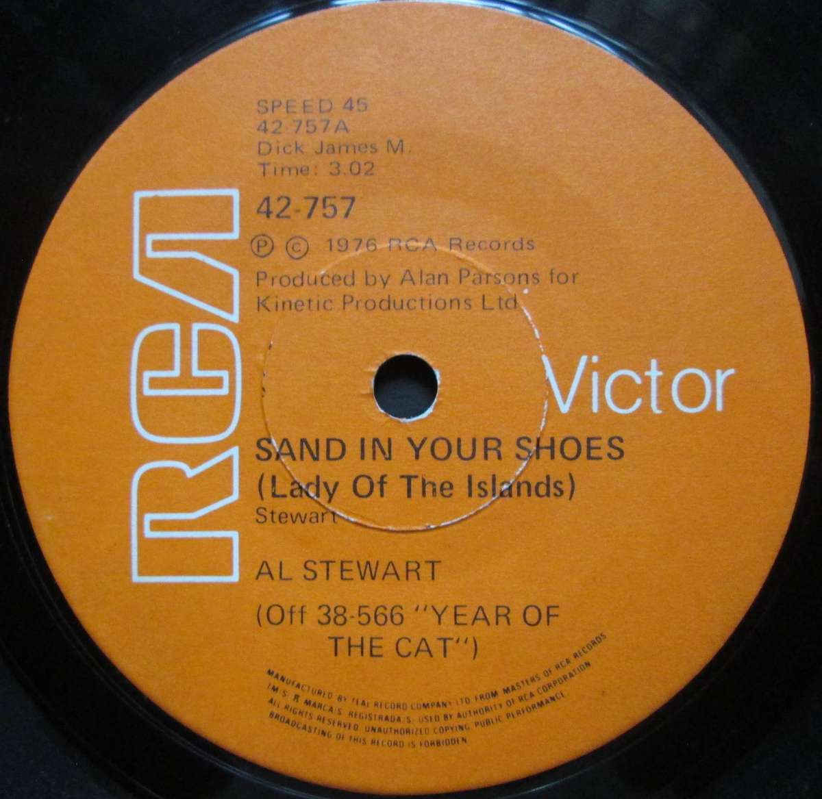 AL STEWART - SAND IN YOUR SHOES / IF IT DOESNT COME NATURALLY (7 SINGLE/VINYL)