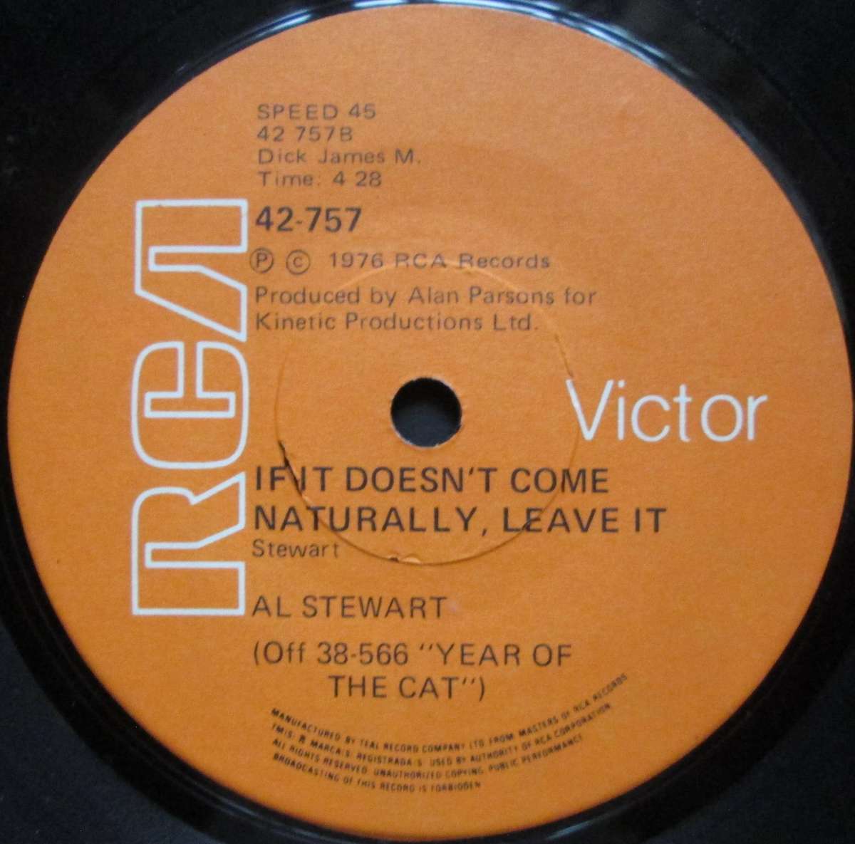AL STEWART - SAND IN YOUR SHOES / IF IT DOESNT COME NATURALLY (7 SINGLE/VINYL)