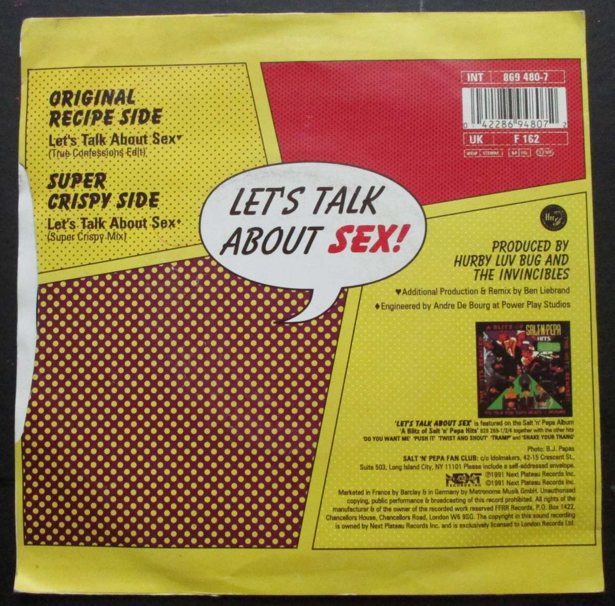 SALT-N-PEPA - LETS TALK ABOUT SEX (7 SINGLE/VINYL)