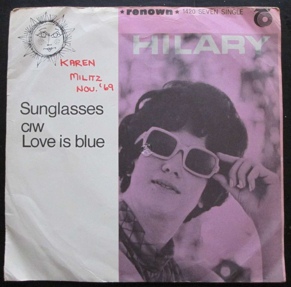HILARY - SUNGLASSES / LOVE IS BLUE  (7 SINGLE/VINYL)