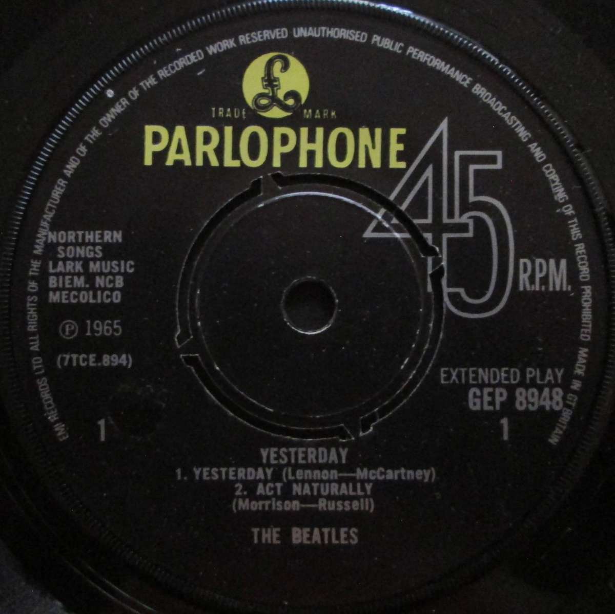 THE BEATLES - YESTERDAY (7 EP/VINYL)