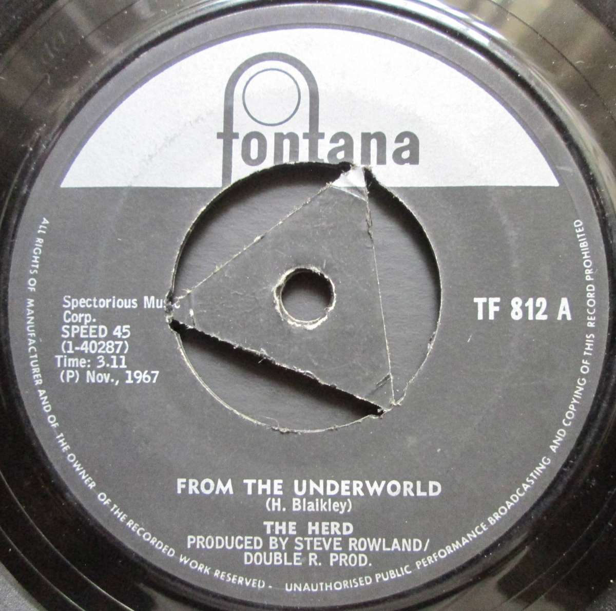 THE HERD -  FROM THE UNDERWORLD / SWEET WILLIAM    (7 SINGLE/VINYL)