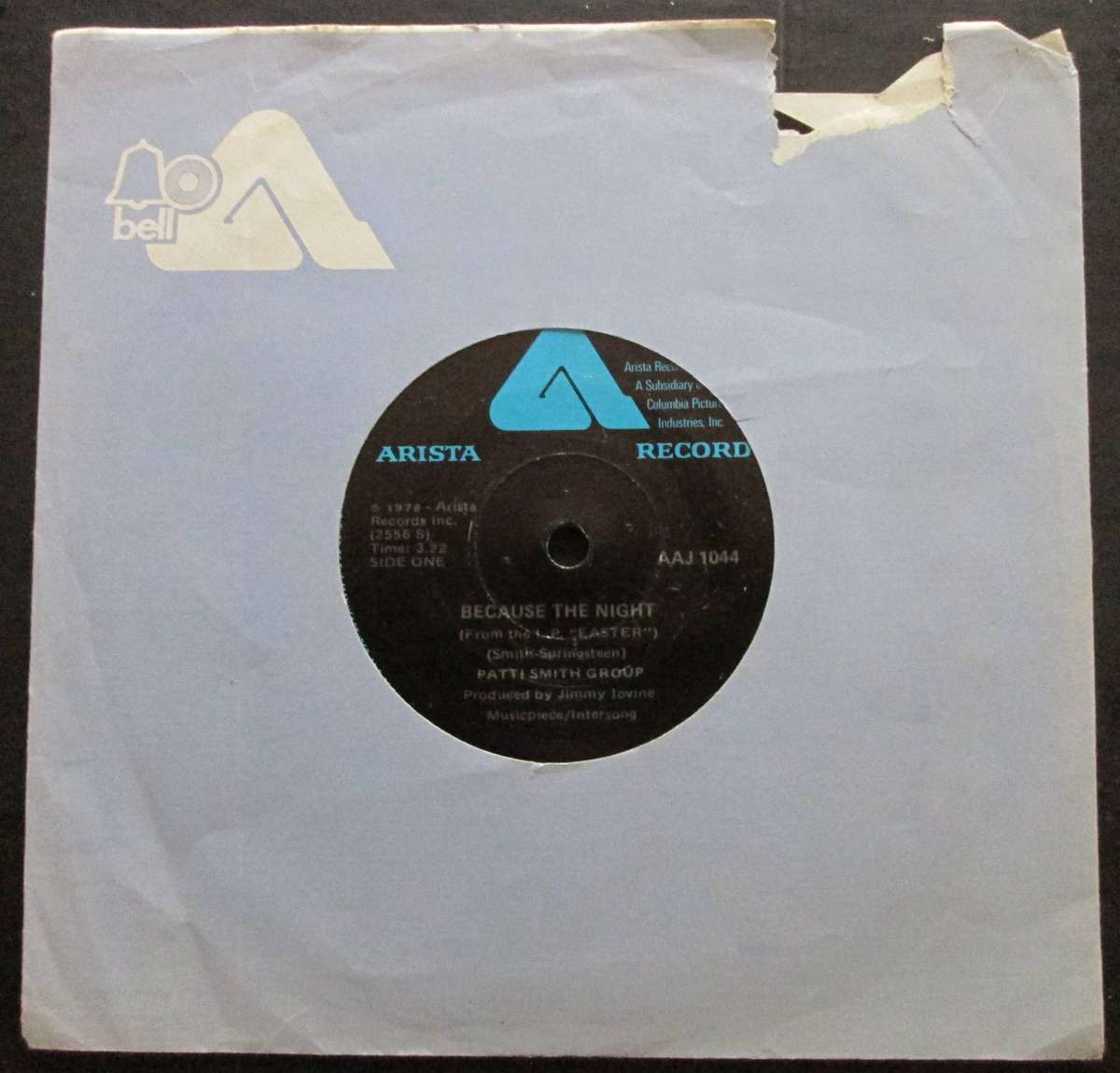 PATTI SMITH GROUP - BECAUSE THE NIGHT / GOD SPEED    (7 SINGLE/VINYL)