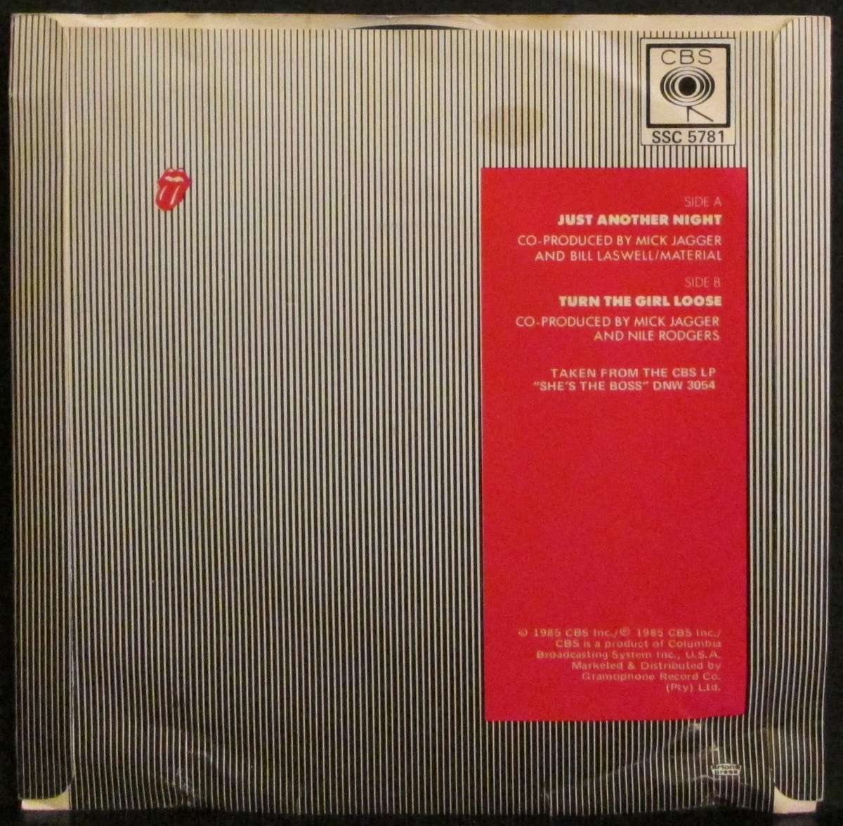 MICK JAGGER - JUST ANOTHER NIGHT / TURN THE GIRL LOOSE (7 SINGLE/VINYL)