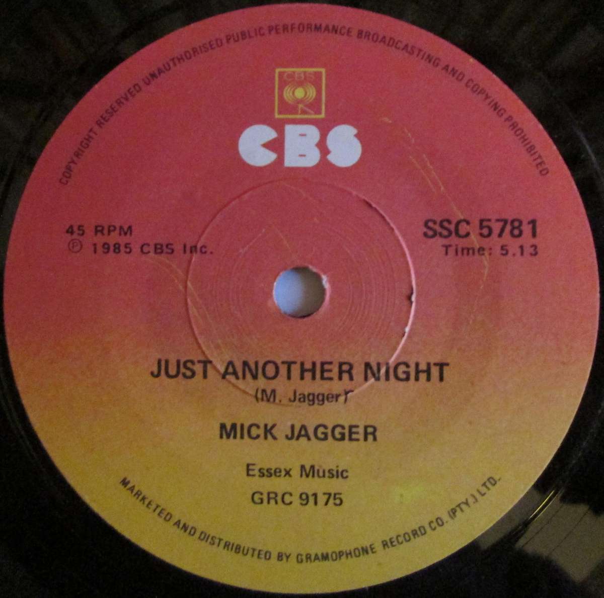 MICK JAGGER - JUST ANOTHER NIGHT / TURN THE GIRL LOOSE (7 SINGLE/VINYL)