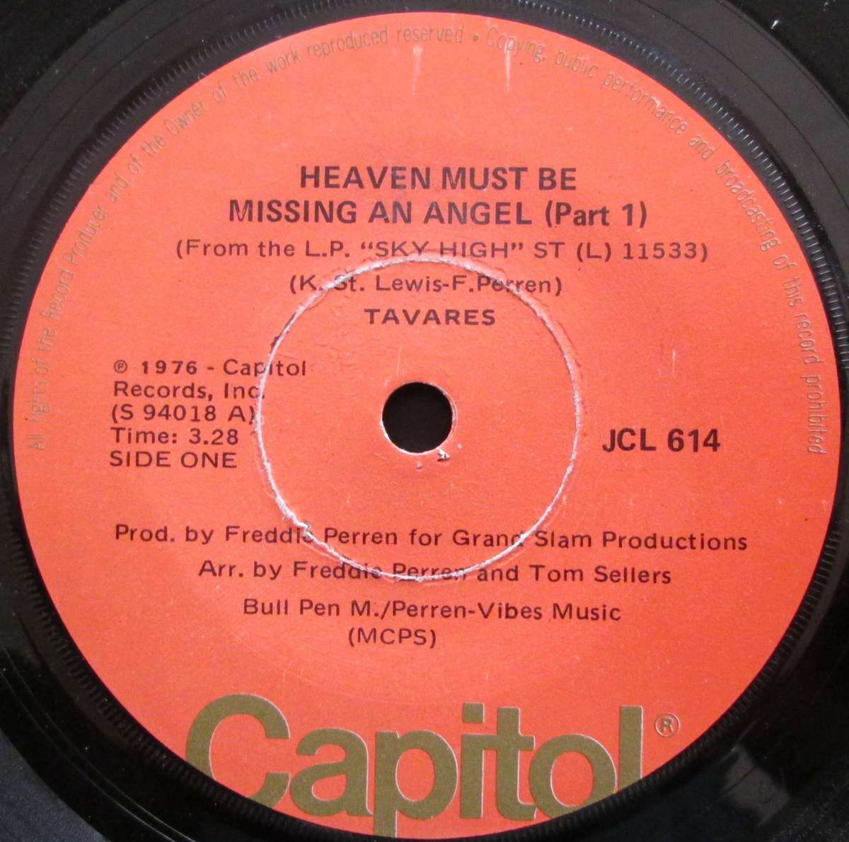 TAVARES - HEAVEN MUST BE MISSING AN ANGEL (PARTS 1 & 2)  (7 SINGLE/VINYL)