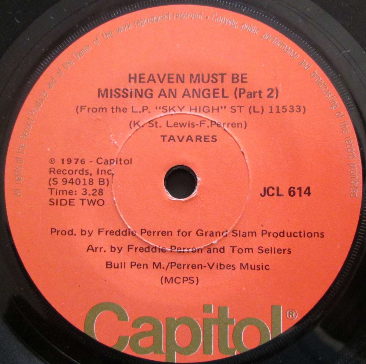 TAVARES - HEAVEN MUST BE MISSING AN ANGEL (PARTS 1 & 2)  (7 SINGLE/VINYL)