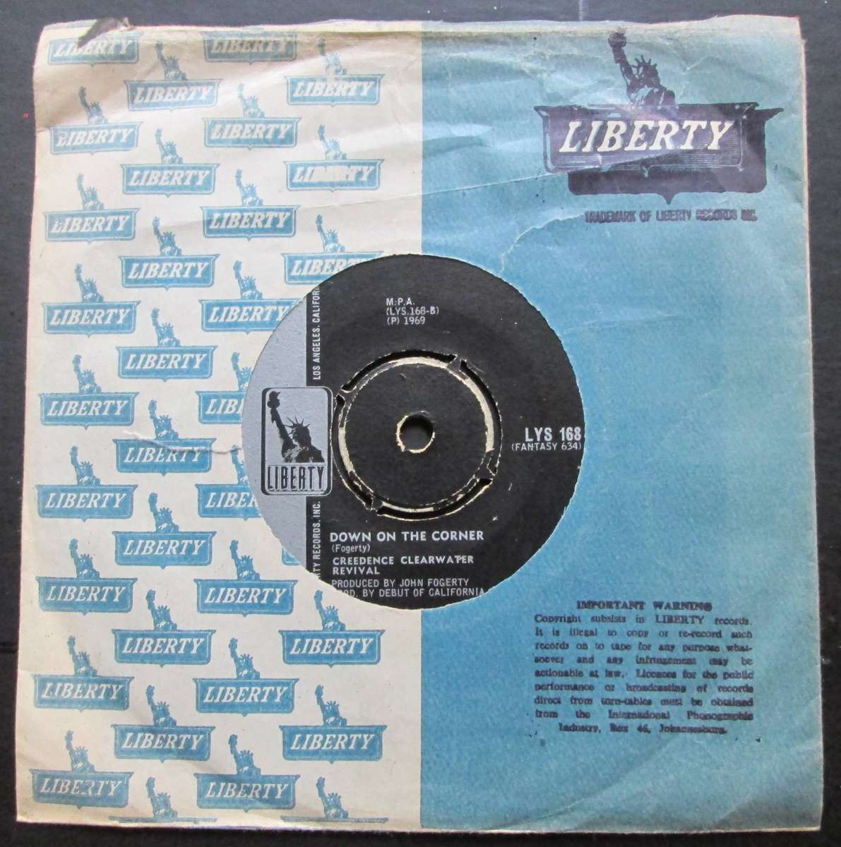 CREEDENCE CLEARWATER REVIVAL - DOWN ON THE CORNER / FORTUNATE SON (7 SINGLE/VINYL)