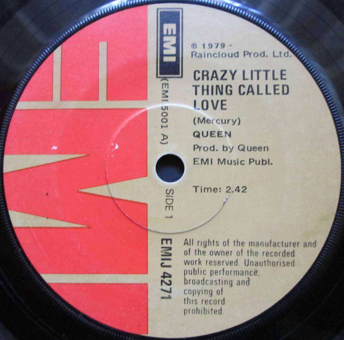 QUEEN - CRAZY LITTLE THING CALLED LOVE / WE WILL ROCK YOU (7 SINGLE/VINYL)