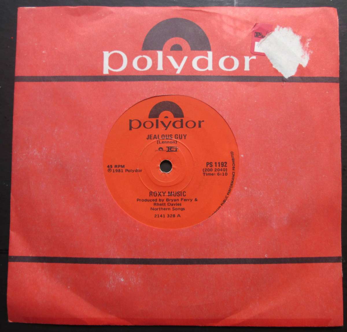 ROXY MUSIC - JEALOUS GUY / TO TURN YOU ON (7 SINGLE/VINYL)