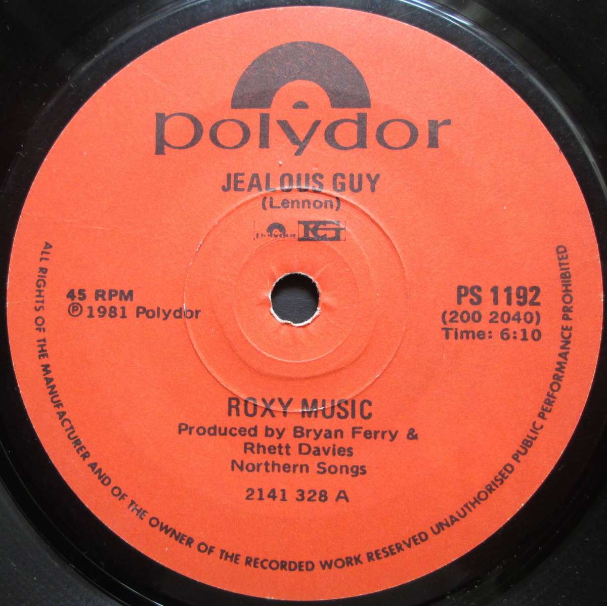 ROXY MUSIC - JEALOUS GUY / TO TURN YOU ON (7 SINGLE/VINYL)
