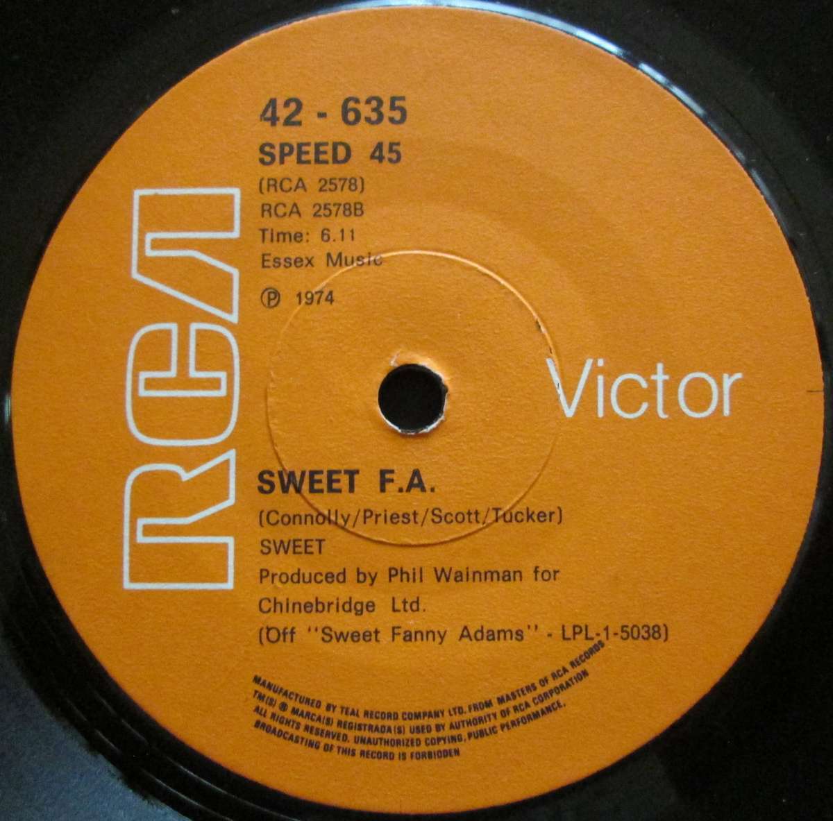 SWEET - ACTION / SWEET F.A.  (7 SINGLE/VINYL)