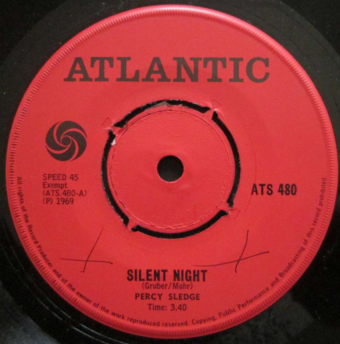 PERCY SLEDGE - SILENT NIGHT / CHRISTMAS WISH  (7 SINGLE/VINYL)