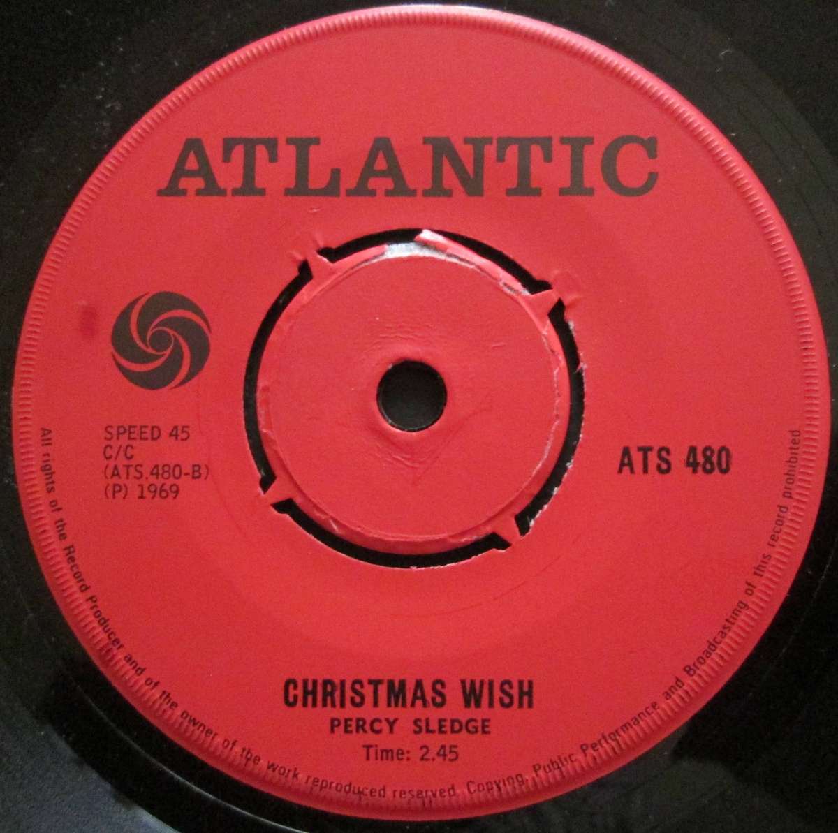 PERCY SLEDGE - SILENT NIGHT / CHRISTMAS WISH  (7 SINGLE/VINYL)