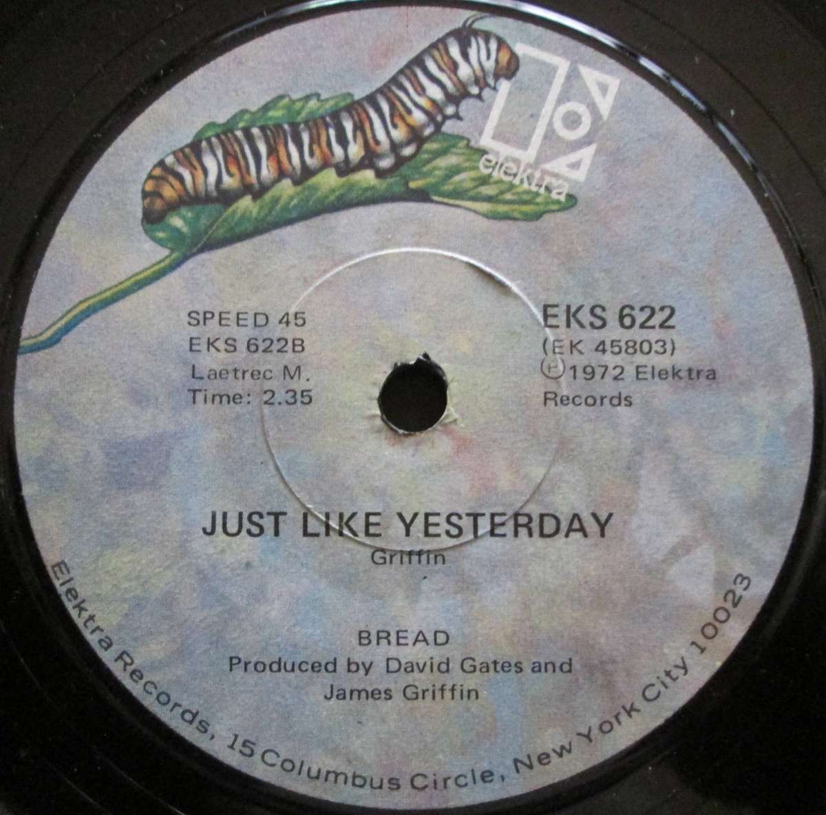 BREAD - THE GUITAR MAN / JUST LIKE YESTERDAY   (7 SINGLE/VINYL)