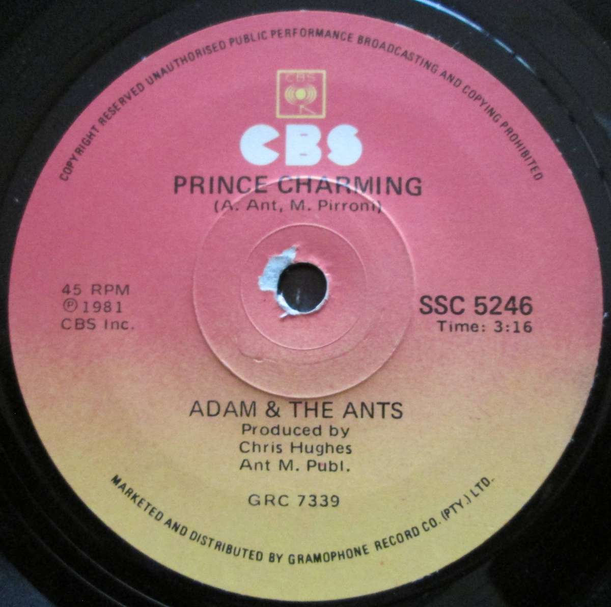ADAM AND THE ANTS - PRINCE CHARMING / CHRISTIAN DOR (7 SINGLE/VINYL)