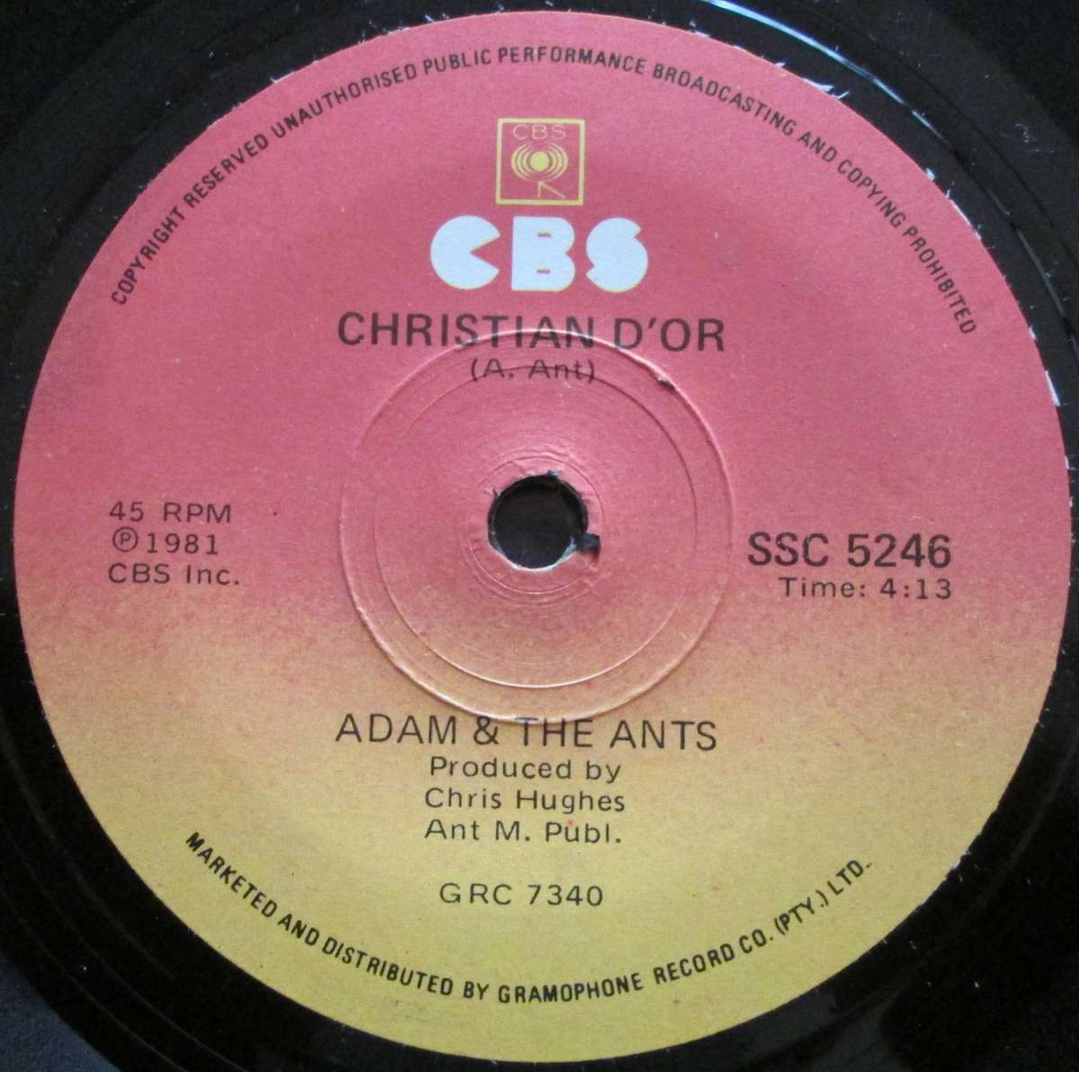 ADAM AND THE ANTS - PRINCE CHARMING / CHRISTIAN DOR (7 SINGLE/VINYL)