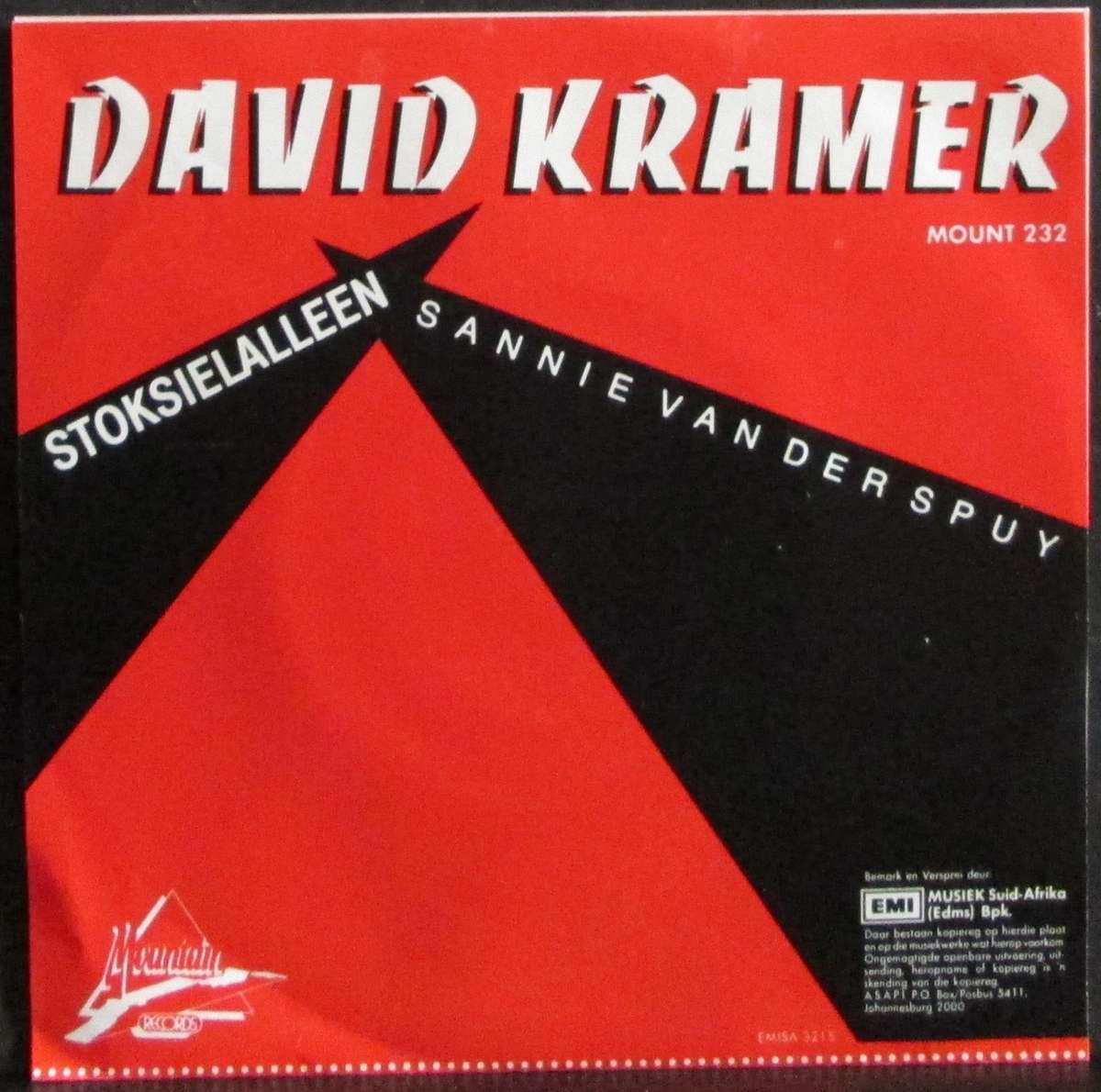 DAVID KRAMER - STOKSIELALLEEN / SANNIE VAN DER SPUY (7 SINGLE/VINYL)