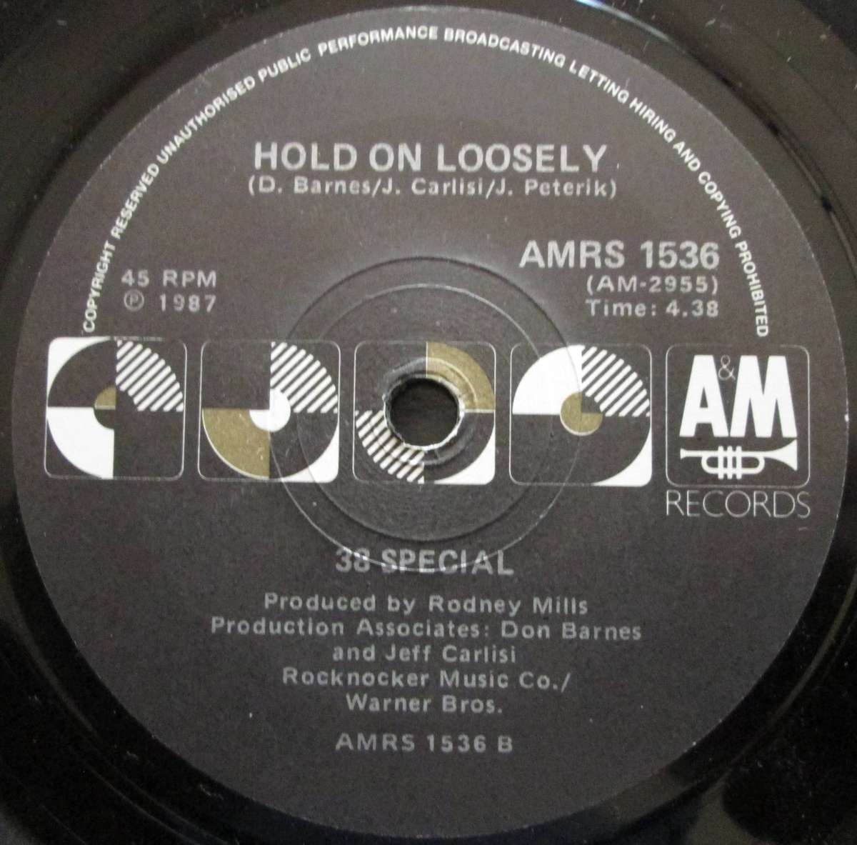 38 SPECIAL - BACK TO PARADISE / HOLD ON LOOSELY    (7 SINGLE) (7 SINGLE/VINYL)