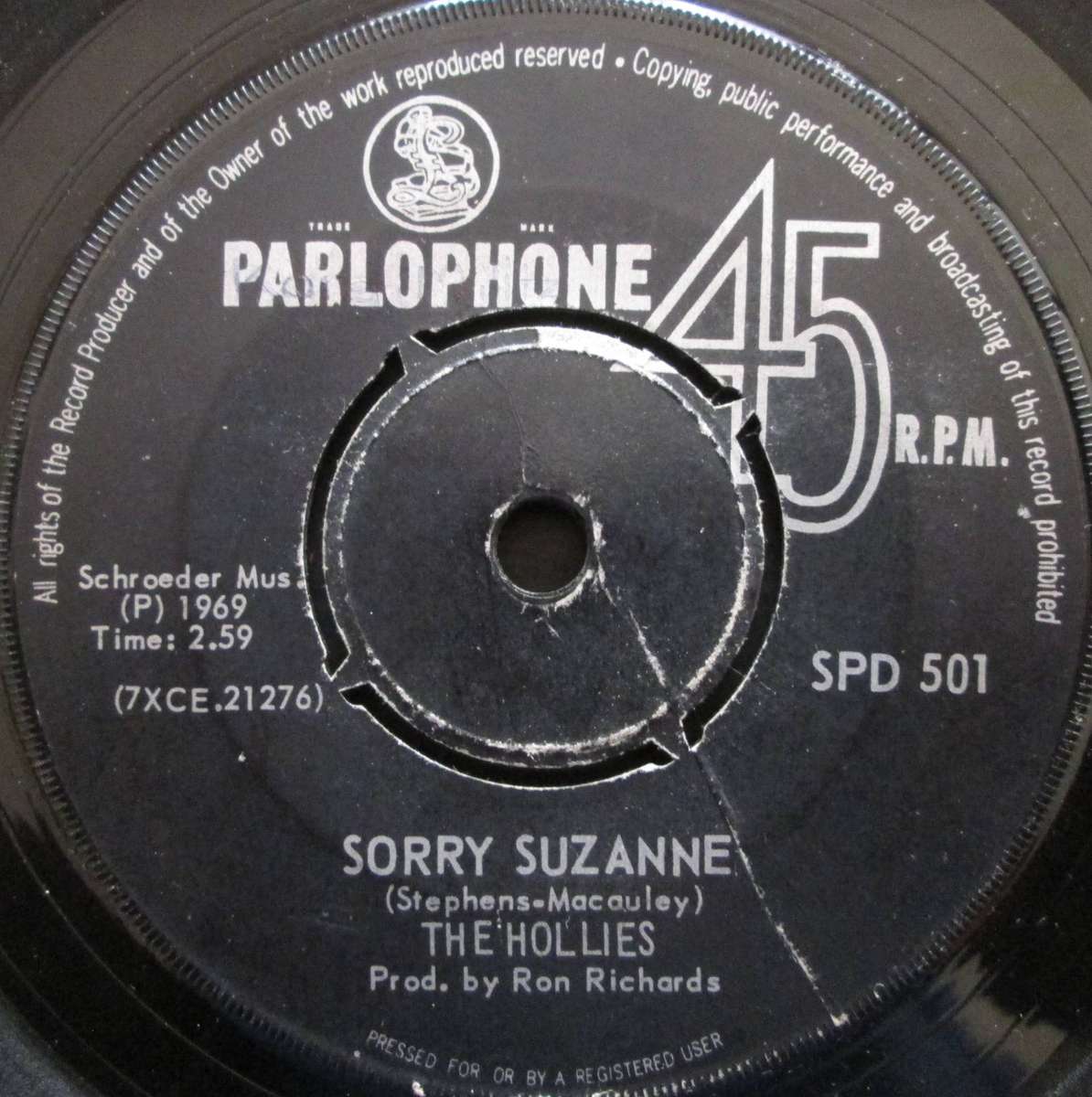 THE HOLLIES - SORRY SUZANNE / NOT THAT WAY AT ALL    (7 SINGLE/VINYL)