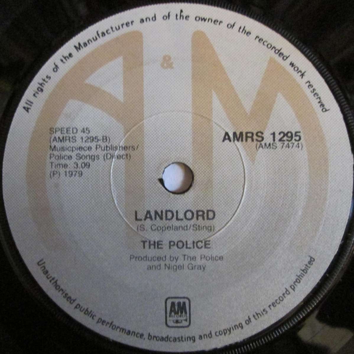 THE POLICE - MESSAGE IN THE BOTTLE / LANDLORD  (7 SINGLE/VINYL)