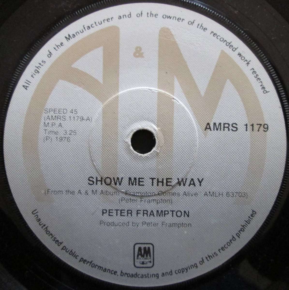 PETER FRAMPTON - SHOW ME THE WAY / SHINE ON    (7 SINGLE/VINYL)