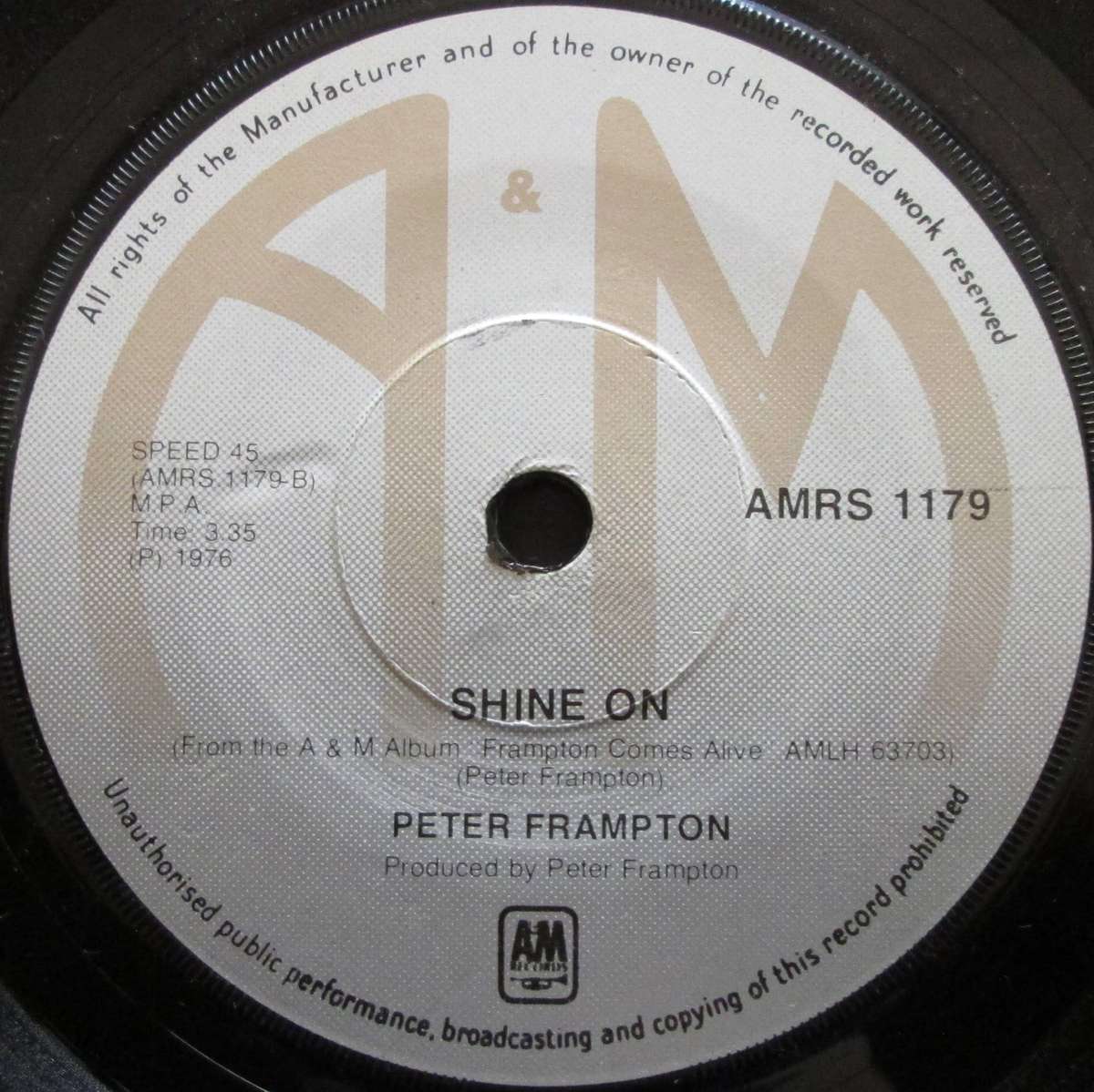 PETER FRAMPTON - SHOW ME THE WAY / SHINE ON    (7 SINGLE/VINYL)