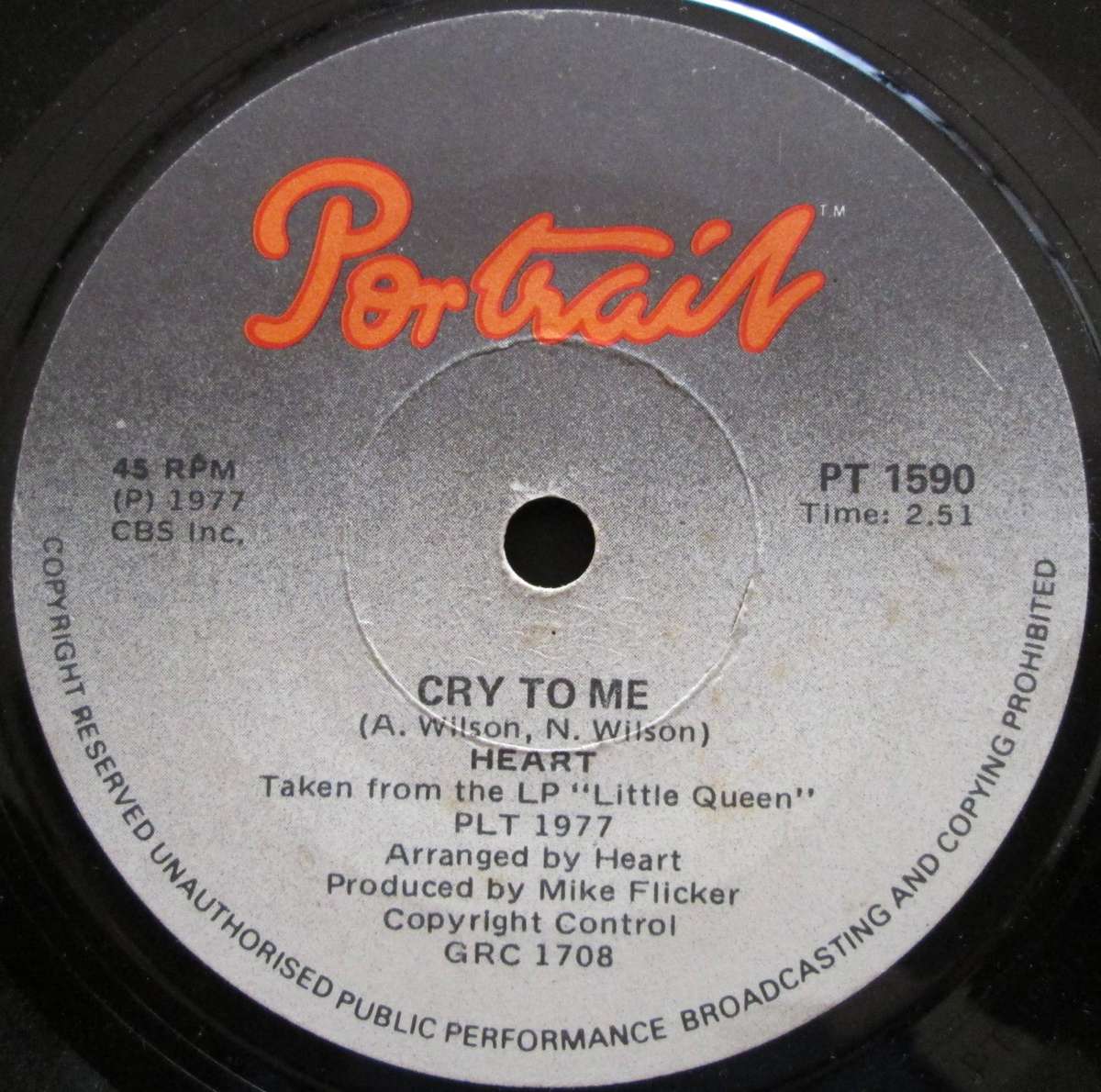 HEART - BARRACUDA / CRY TO ME  (7 SINGLE/VINYL)