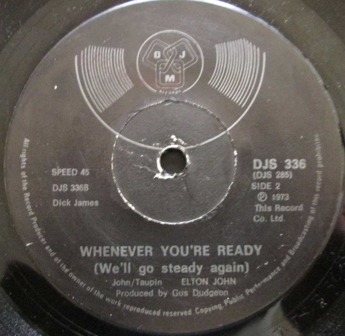 ELTON JOHN -  GOODBYE YELLOW BRICK ROAD / WHENEVER YOURE READY   (7 SINGLE/VINYL)