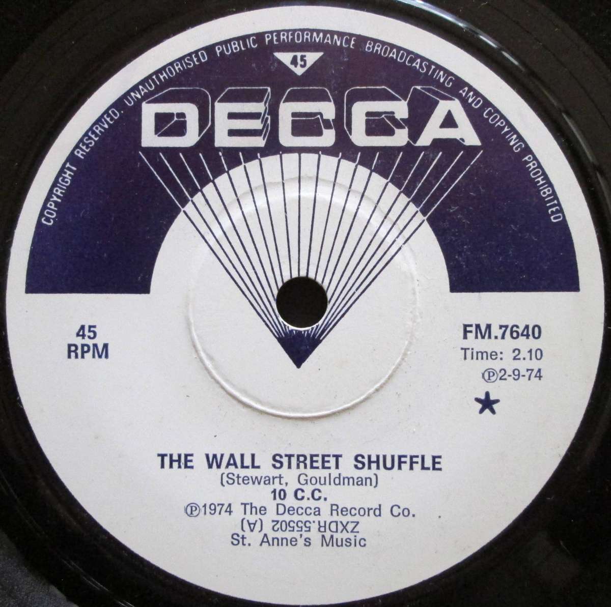 10cc - THE WALL STREET SHUFFLE / GISMO MY WAY (7 SINGLE/VINYL)