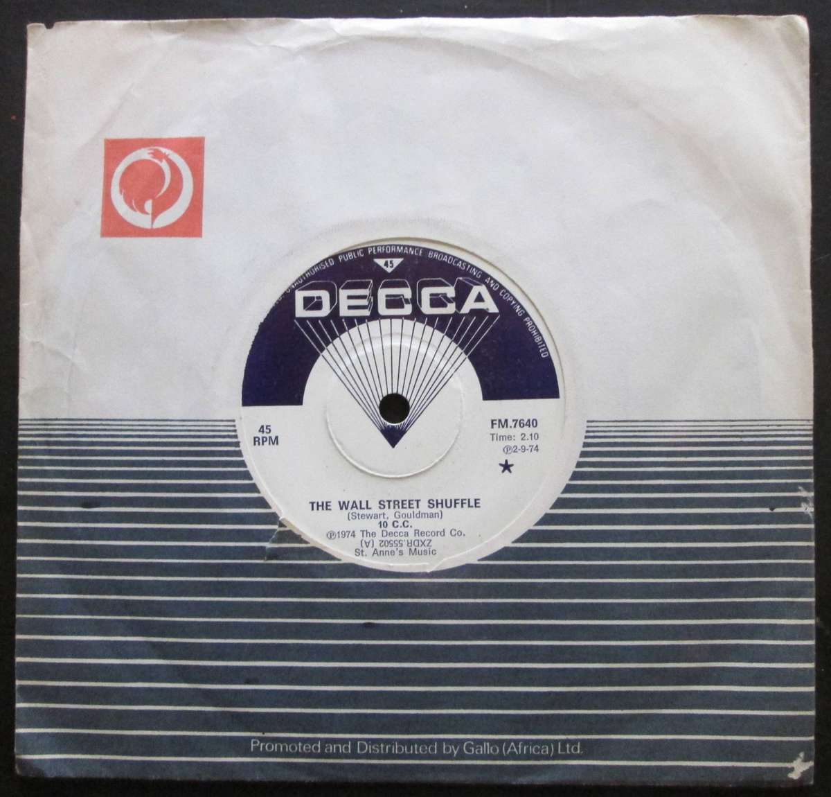 10cc - THE WALL STREET SHUFFLE / GISMO MY WAY (7 SINGLE/VINYL)