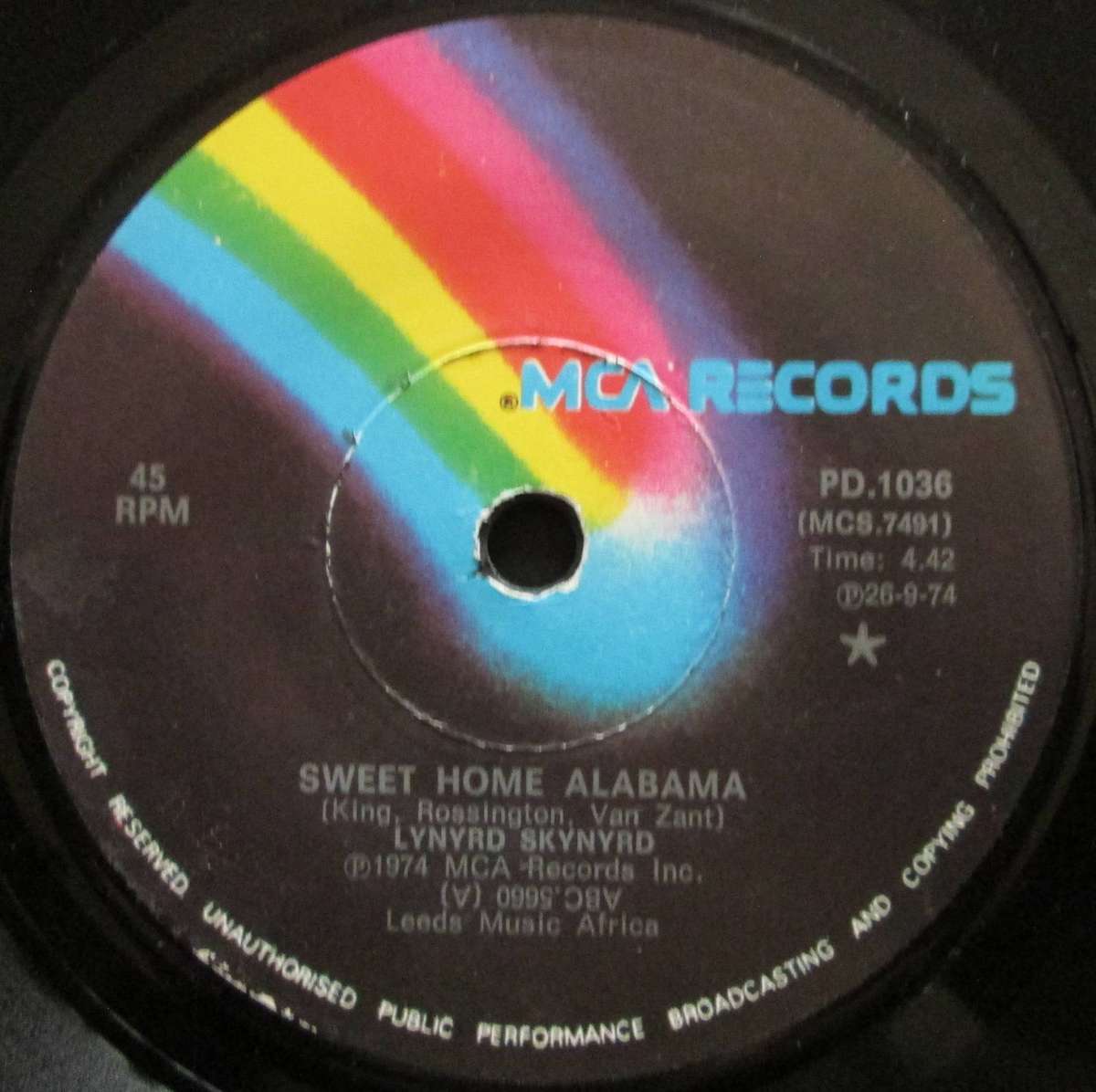 LYNYRD SKYNYRD - SWEET HOME ALABAMA / WORKIN FOR MCA (7 SINGLE/VINYL)