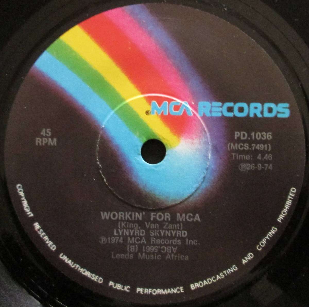 LYNYRD SKYNYRD - SWEET HOME ALABAMA / WORKIN FOR MCA (7 SINGLE/VINYL)