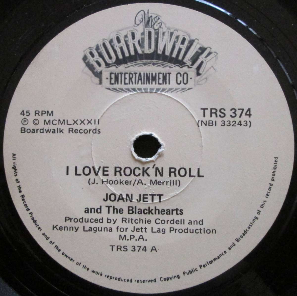 JOAN JETT - I LOVE ROCK N ROLL / CRIMSON AND CLOVER (7 SINGLE/VINYL)