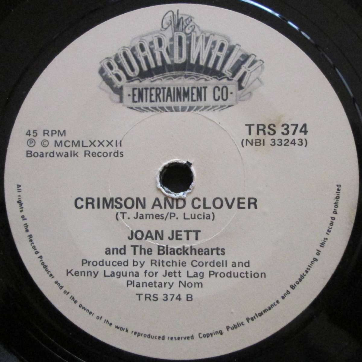 JOAN JETT - I LOVE ROCK N ROLL / CRIMSON AND CLOVER (7 SINGLE/VINYL)
