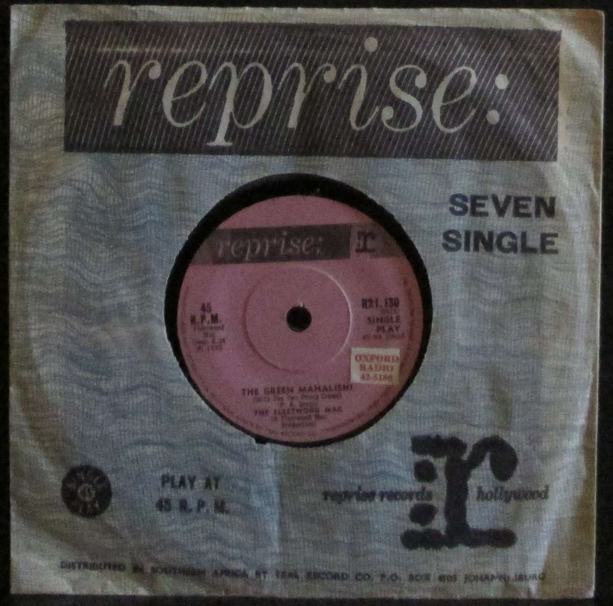 THE FLEETWOOD MAC - THE GREEN MANALISHI / WORLD IN HARMONY (7 SINGLE/VINYL)