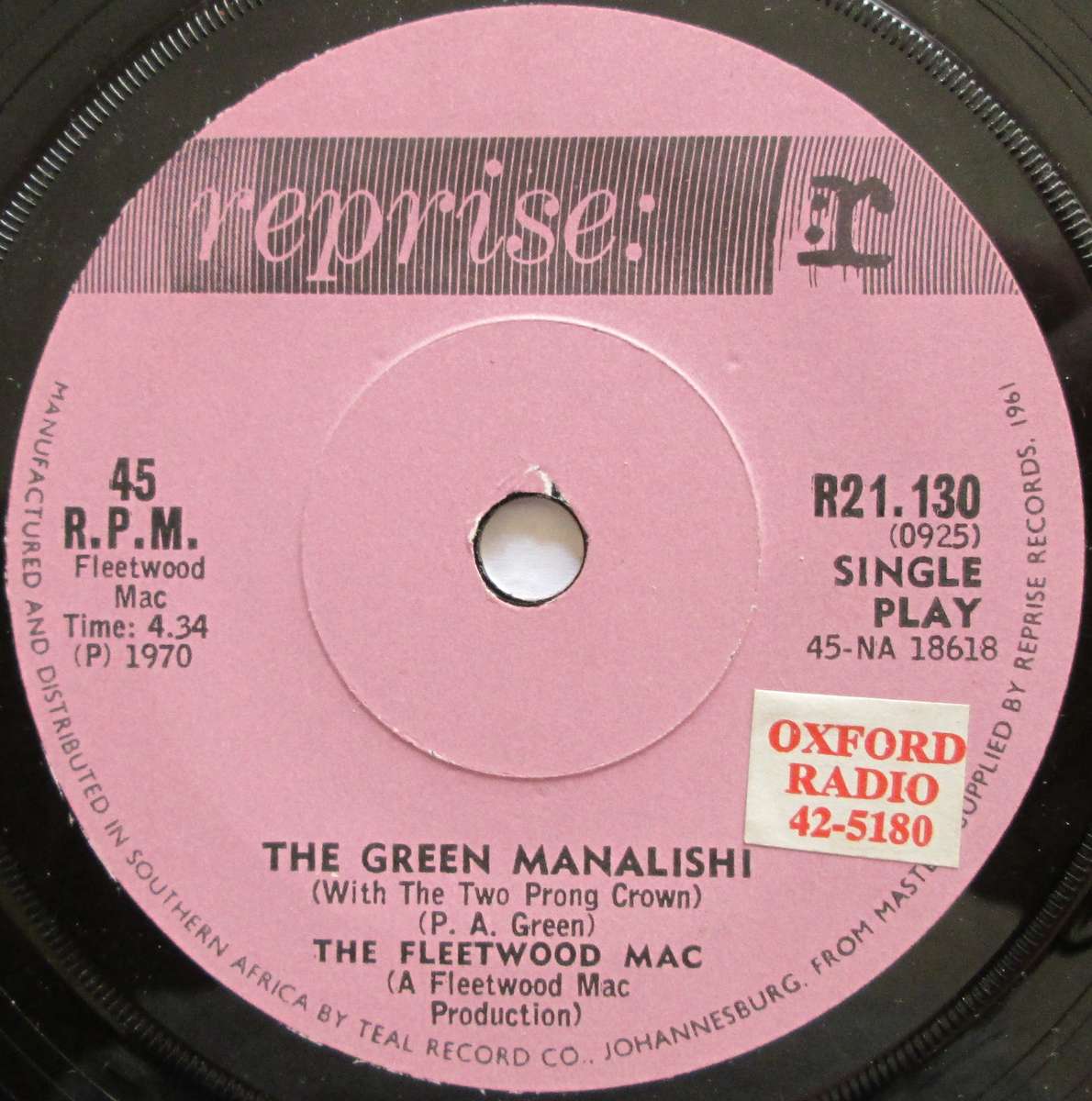 THE FLEETWOOD MAC - THE GREEN MANALISHI / WORLD IN HARMONY (7 SINGLE/VINYL)