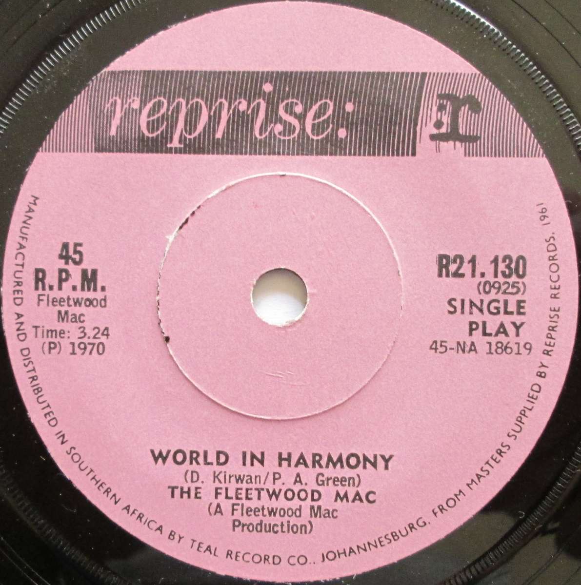 THE FLEETWOOD MAC - THE GREEN MANALISHI / WORLD IN HARMONY (7 SINGLE/VINYL)