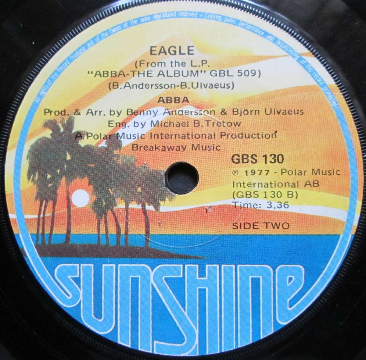 ABBA - THANK YOU FOR THE MUSIC / EAGLE   (7 SINGLE/VINYL)