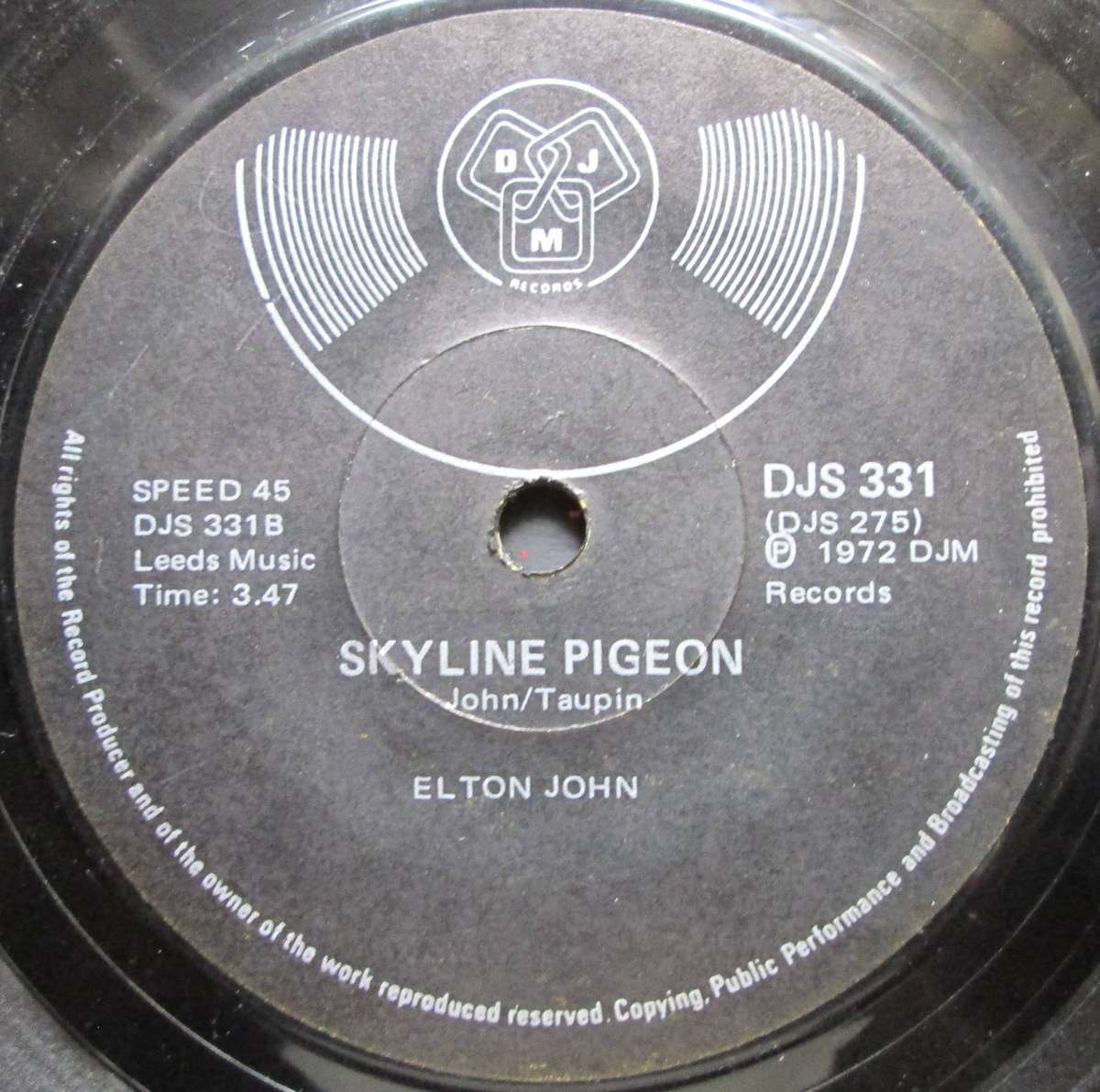 ELTON JOHN - DANIEL / SKYLINE PIGEON   (7 SINGLE/VINYL)