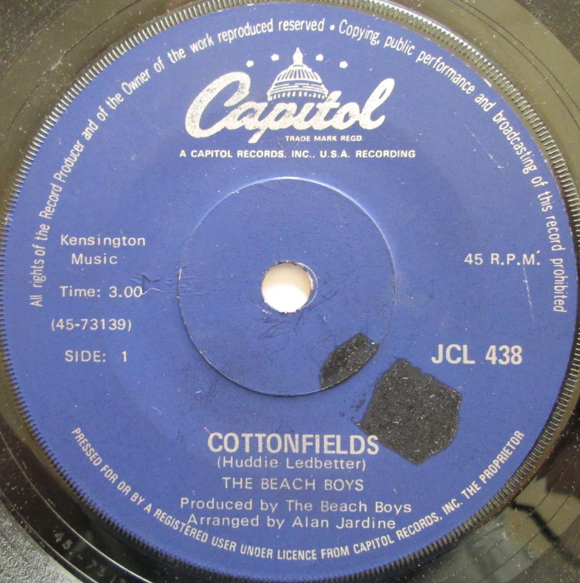 THE BEACH BOYS - COTTONFIELDS / THE NEAREST FARAWAY PLACE  (7 SINGLE/VINYL)