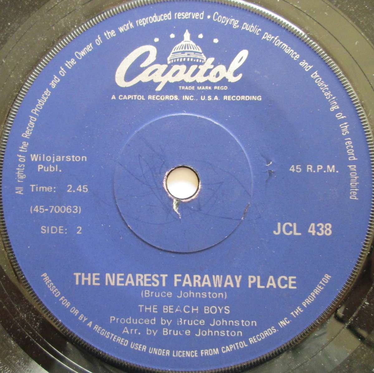 THE BEACH BOYS - COTTONFIELDS / THE NEAREST FARAWAY PLACE  (7 SINGLE/VINYL)