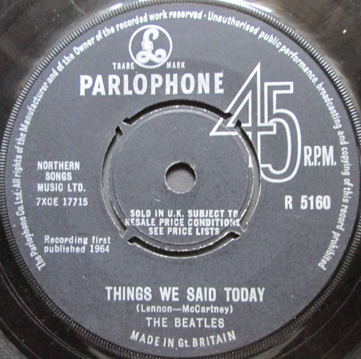 THE BEATLES - A HARD DAYS NIGHT / THINGS WE SAID TODAY (7 SINGLE/VINYL)