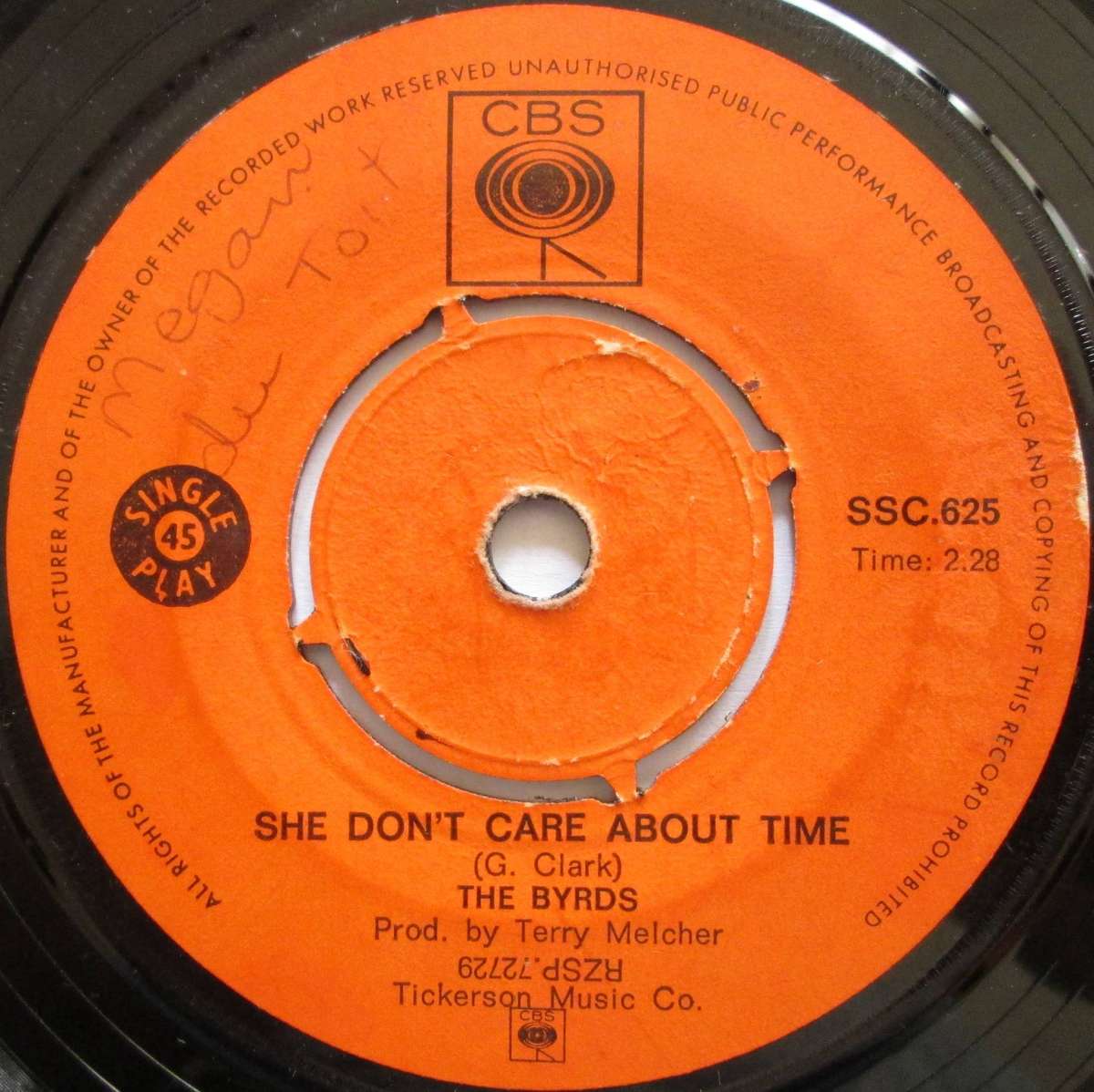 THE BYRDS - TURN TURN TURN / SHE DONT CARE ABOUT ME (7 SINGLE/VINYL)