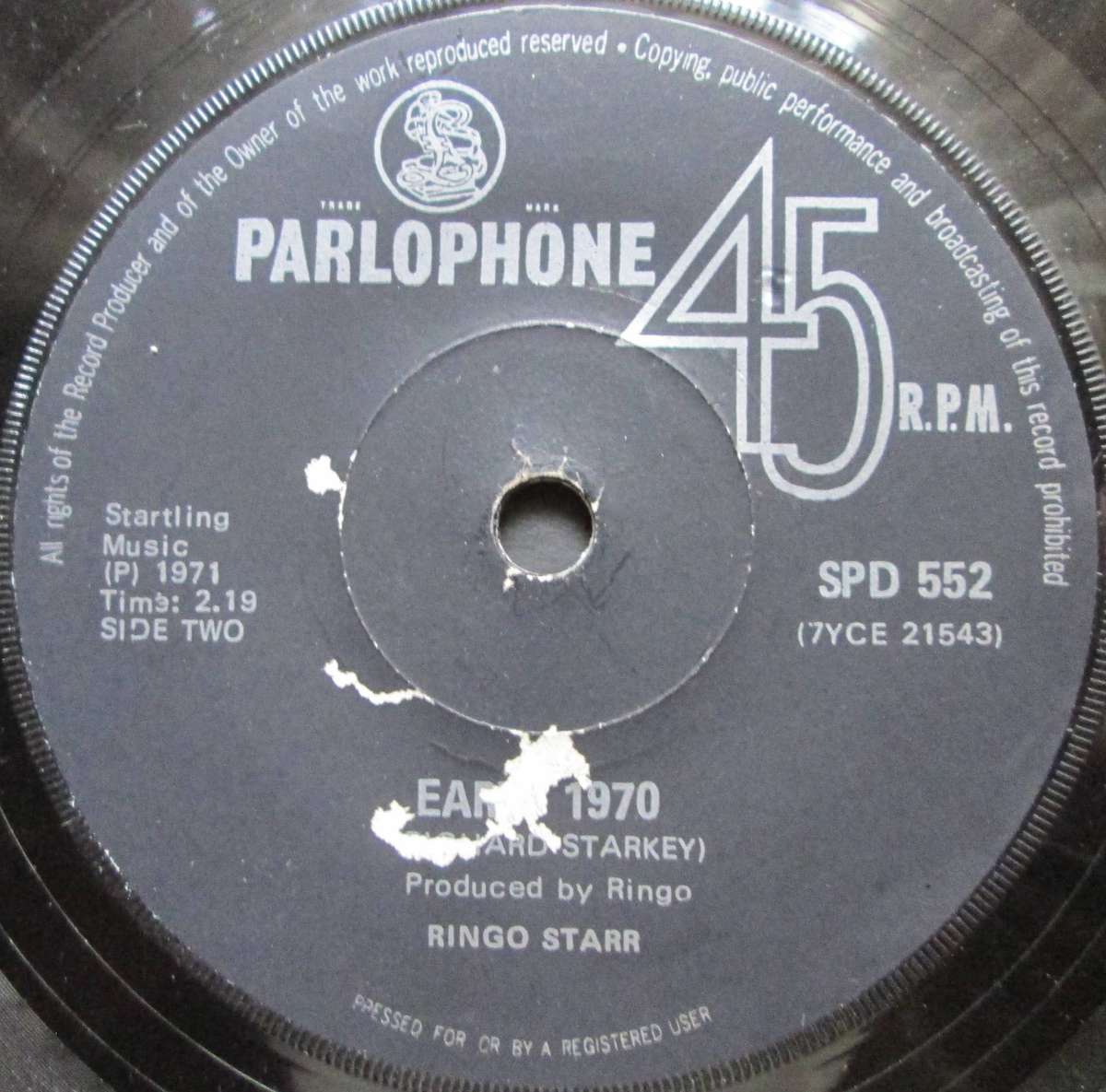 RINGO STARR - IT DONT COME EASY / EARLY 1970   (7 SINGLE/VINYL)